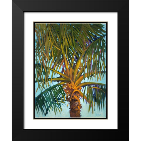 Riviera Palm Black Modern Wood Framed Art Print with Double Matting by Charles, J.
