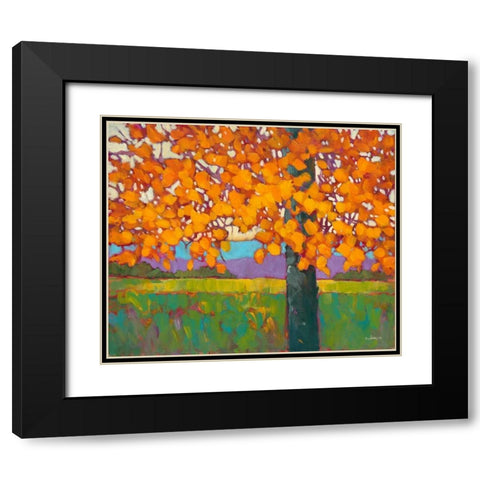 Vibrant Autumn Black Modern Wood Framed Art Print with Double Matting by Charles, J.