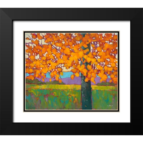 Vibrant Autumn Black Modern Wood Framed Art Print with Double Matting by Charles, J.