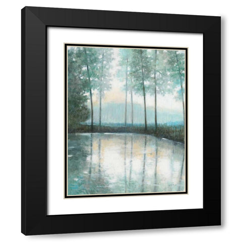 Morning Trees 1 Black Modern Wood Framed Art Print with Double Matting by Wyatt, Norman Jr.