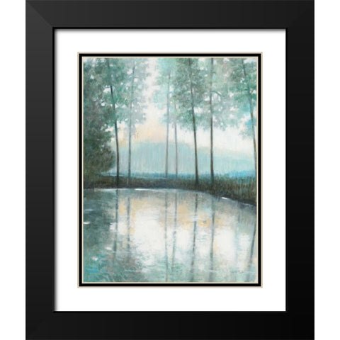 Morning Trees 1 Black Modern Wood Framed Art Print with Double Matting by Wyatt, Norman Jr.