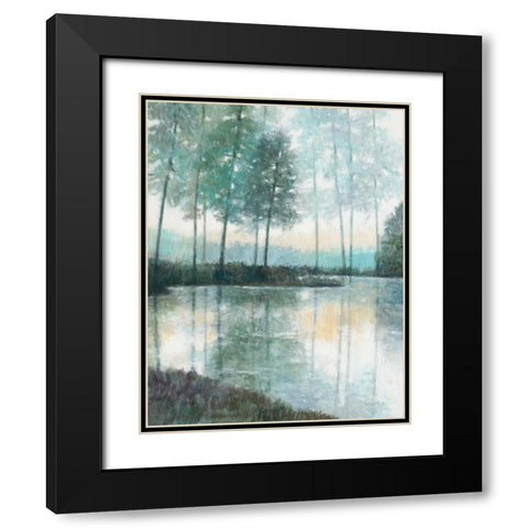 Morning Trees 2 Black Modern Wood Framed Art Print with Double Matting by Wyatt, Norman Jr.