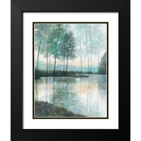 Morning Trees 2 Black Modern Wood Framed Art Print with Double Matting by Wyatt, Norman Jr.
