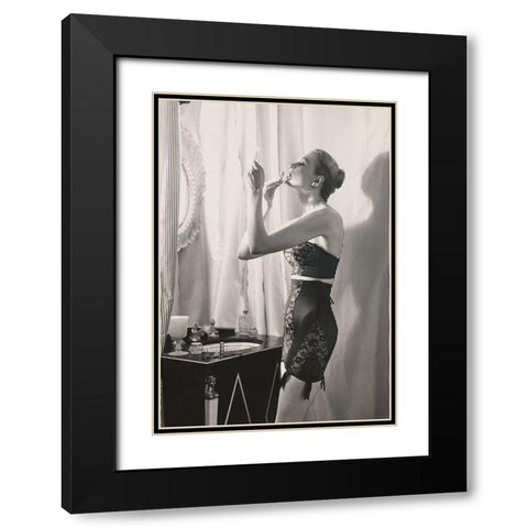 Lipstick Reflections Black Modern Wood Framed Art Print with Double Matting by Pellegrini, Frances