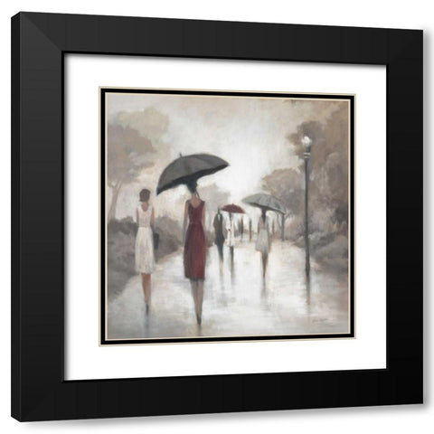 City Figures 1 Black Modern Wood Framed Art Print with Double Matting by Taylor, Marc