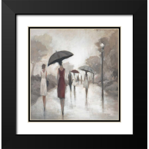 City Figures 1 Black Modern Wood Framed Art Print with Double Matting by Taylor, Marc