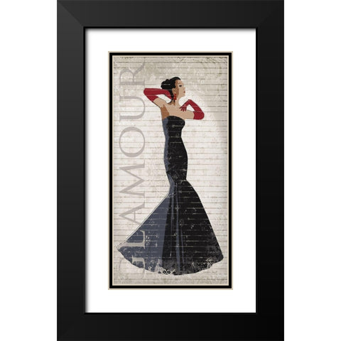 Black Dress Glamour Black Modern Wood Framed Art Print with Double Matting by Smith, Sandra