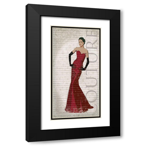 Red Dress Glamour Black Modern Wood Framed Art Print with Double Matting by Smith, Sandra