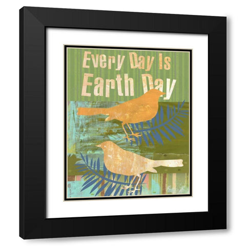 Earth Day Black Modern Wood Framed Art Print with Double Matting by Robertson, Walter