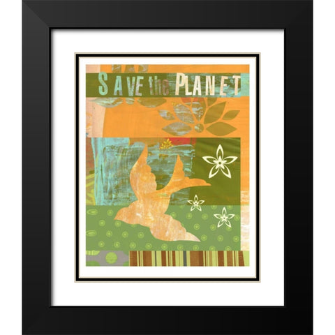 Save the Planet Black Modern Wood Framed Art Print with Double Matting by Robertson, Walter