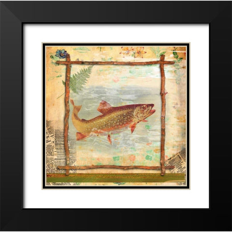 Trout Nature Black Modern Wood Framed Art Print with Double Matting by Robertson, Walter