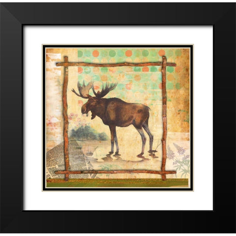 Moose Nature Black Modern Wood Framed Art Print with Double Matting by Robertson, Walter