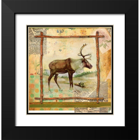 Elk Nature Black Modern Wood Framed Art Print with Double Matting by Robertson, Walter