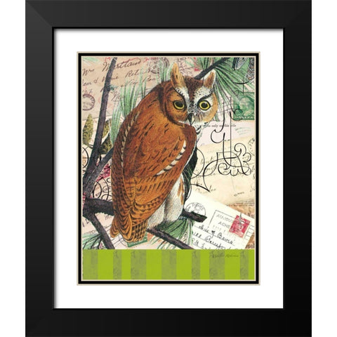 Curious Owl 2 Black Modern Wood Framed Art Print with Double Matting by Robertson, Walter