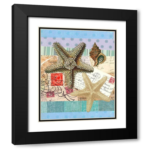 Starfish Elements Black Modern Wood Framed Art Print with Double Matting by Robertson, Walter