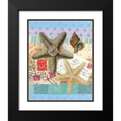 Starfish Elements Black Modern Wood Framed Art Print with Double Matting by Robertson, Walter