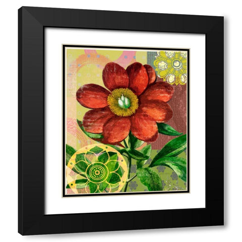 Peony Story Black Modern Wood Framed Art Print with Double Matting by Robertson, Walter