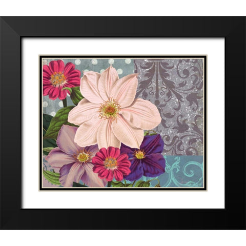 Polka Dot Bouquet 1 Black Modern Wood Framed Art Print with Double Matting by Robertson, Walter