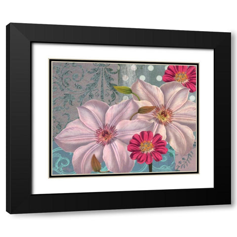 Polka Dot Bouquet 2 Black Modern Wood Framed Art Print with Double Matting by Robertson, Walter
