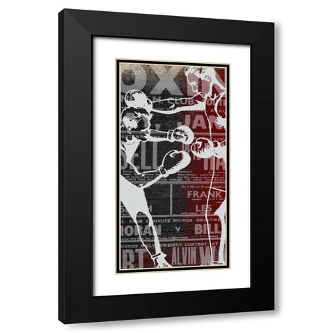 Boxer Panel 1 Black Modern Wood Framed Art Print with Double Matting by Robertson, Walter