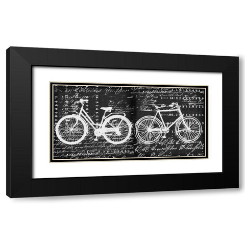 Script Bicycle Black Modern Wood Framed Art Print with Double Matting by Robertson, Walter