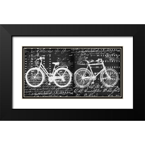 Script Bicycle Black Modern Wood Framed Art Print with Double Matting by Robertson, Walter