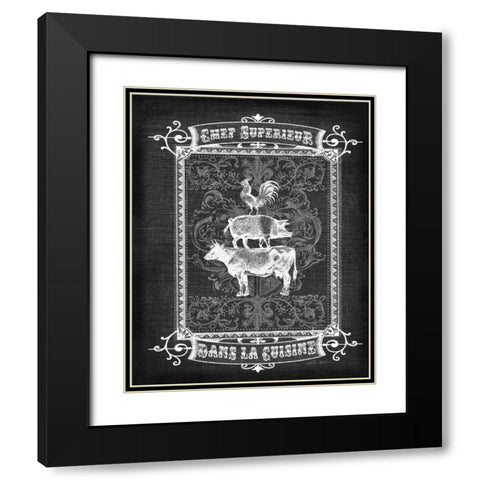 La Cuisine Black Modern Wood Framed Art Print with Double Matting by Robertson, Walter