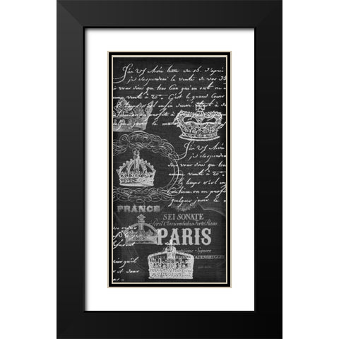 Royal Filigree  Black Modern Wood Framed Art Print with Double Matting by Robertson, Walter