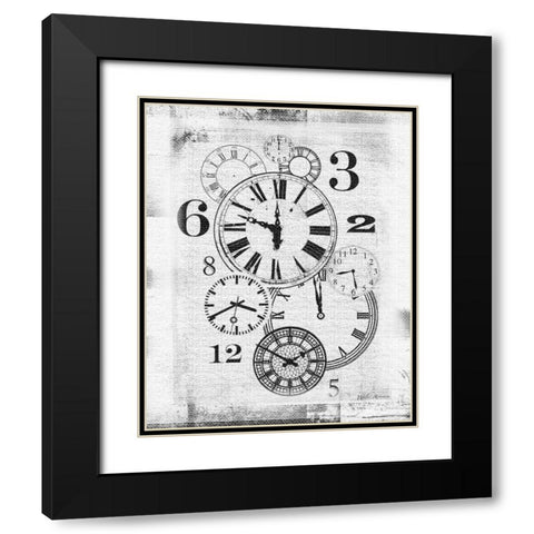 About Time White Black Modern Wood Framed Art Print with Double Matting by Robertson, Walter