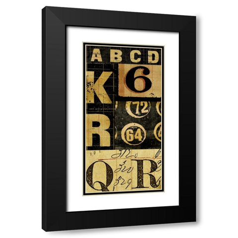 Numbers Game 1 Black Modern Wood Framed Art Print with Double Matting by Robertson, Walter