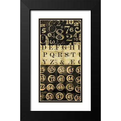 Numbers Game 3 Black Modern Wood Framed Art Print with Double Matting by Robertson, Walter