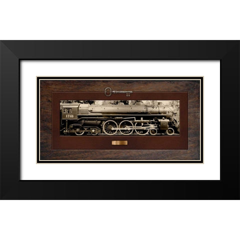 Hudson Steam Engine Black Modern Wood Framed Art Print with Double Matting by McCarthy, Matt