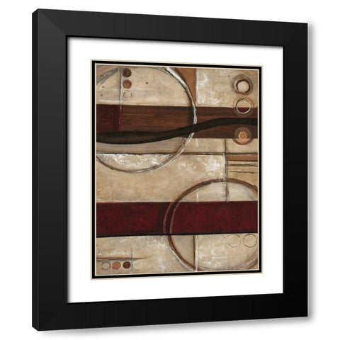 Circular Patterns 1 Black Modern Wood Framed Art Print with Double Matting by Dascher, Dennis