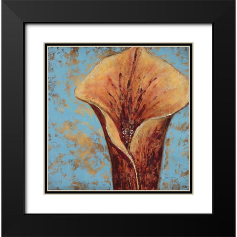 Contemporary Floral 2 Black Modern Wood Framed Art Print with Double Matting by Dascher, Dennis