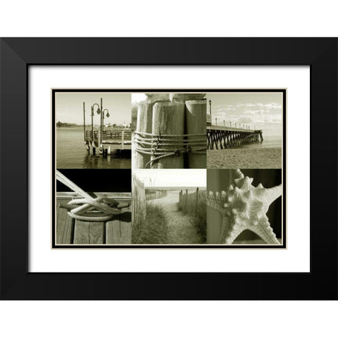 Seaside Story 1 Black Modern Wood Framed Art Print with Double Matting by Amber Light Gallery