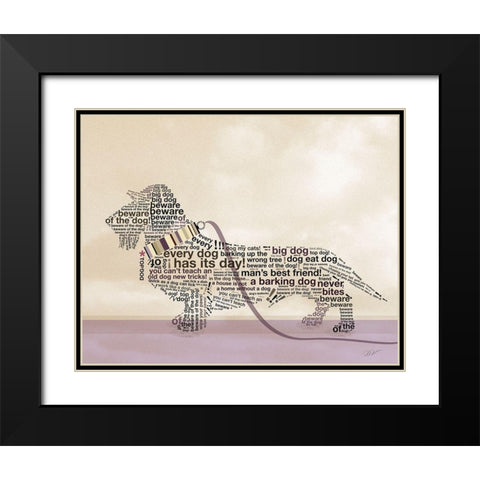 DACHSHUND PORTRAIT Black Modern Wood Framed Art Print with Double Matting by Van Roey, Dominique
