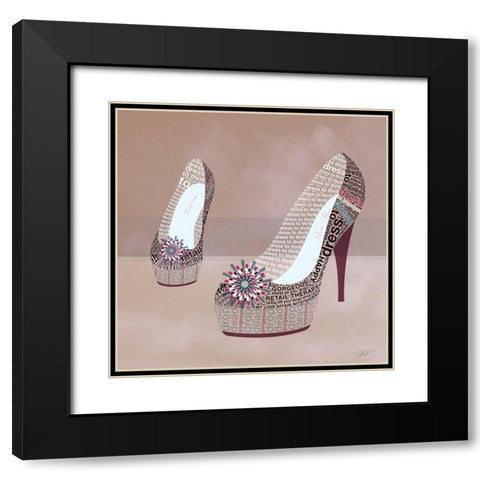 PRETTY SHOE  Black Modern Wood Framed Art Print with Double Matting by Van Roey, Dominique