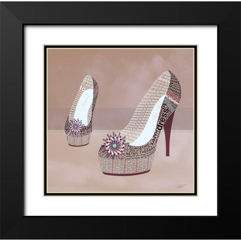 PRETTY SHOE  Black Modern Wood Framed Art Print with Double Matting by Van Roey, Dominique