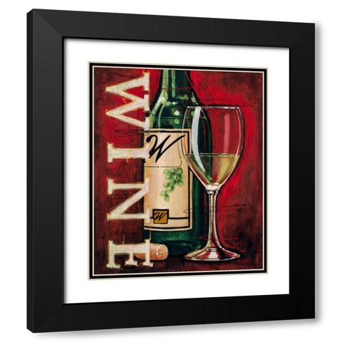 White Wine Tasting Black Modern Wood Framed Art Print with Double Matting by Langton, Bruce