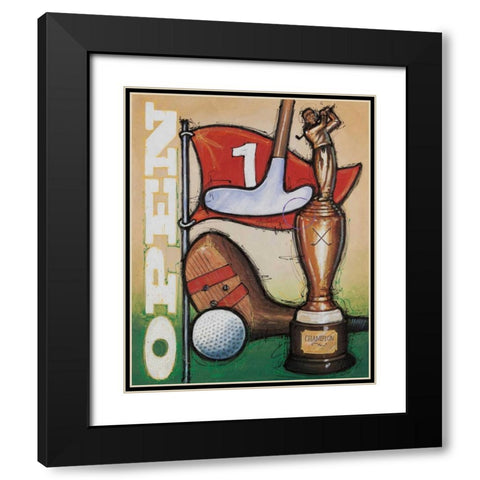 Vintage Golf 3 Black Modern Wood Framed Art Print with Double Matting by Langton, Bruce