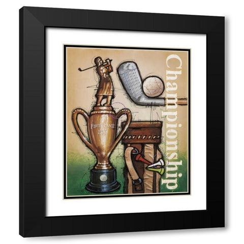 Vintage Golf 4 Black Modern Wood Framed Art Print with Double Matting by Langton, Bruce