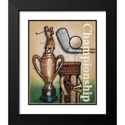 Vintage Golf 4 Black Modern Wood Framed Art Print with Double Matting by Langton, Bruce