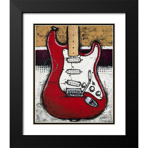 Electric Red Black Modern Wood Framed Art Print with Double Matting by Langton, Bruce