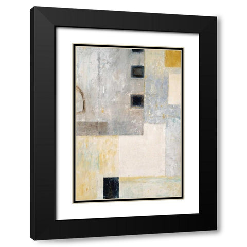 Grey City Blocks Black Modern Wood Framed Art Print with Double Matting by Mills, Chris