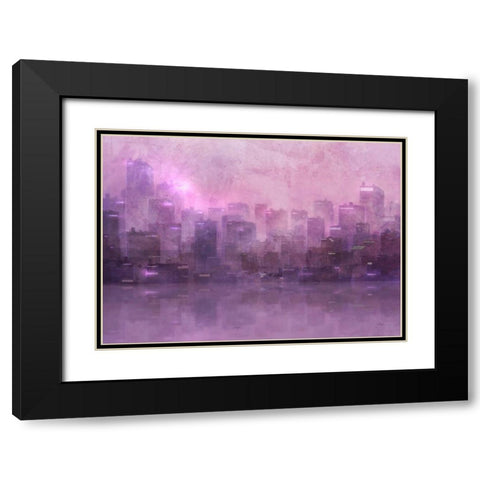 Dusk Skyline Black Modern Wood Framed Art Print with Double Matting by Roko, Ken