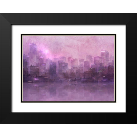 Dusk Skyline Black Modern Wood Framed Art Print with Double Matting by Roko, Ken