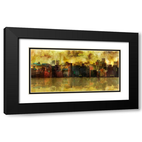 Evening Skyline Black Modern Wood Framed Art Print with Double Matting by Roko, Ken