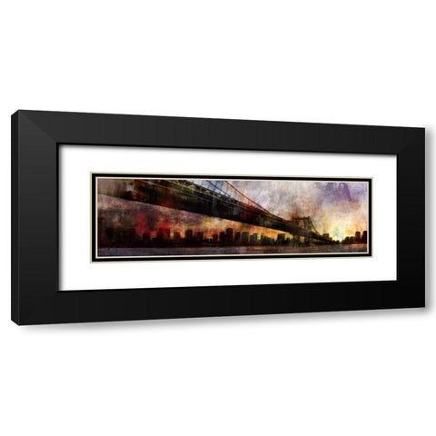 Under the Manhattan Bridge Black Modern Wood Framed Art Print with Double Matting by Roko, Ken