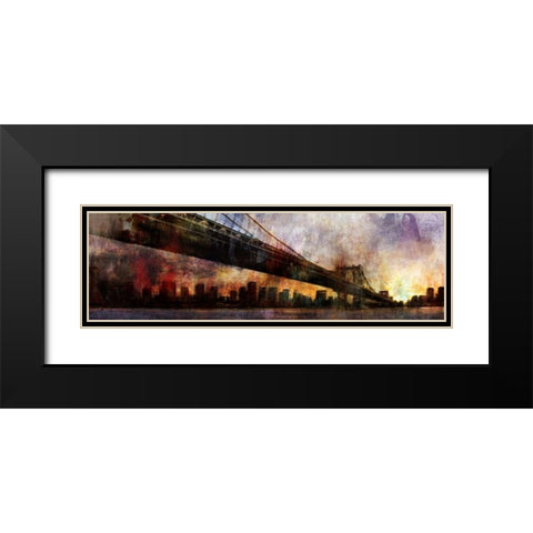 Under the Manhattan Bridge Black Modern Wood Framed Art Print with Double Matting by Roko, Ken