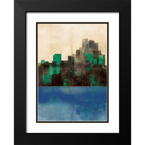 Monaco Lagoon 1  Black Modern Wood Framed Art Print with Double Matting by Roko, Ken